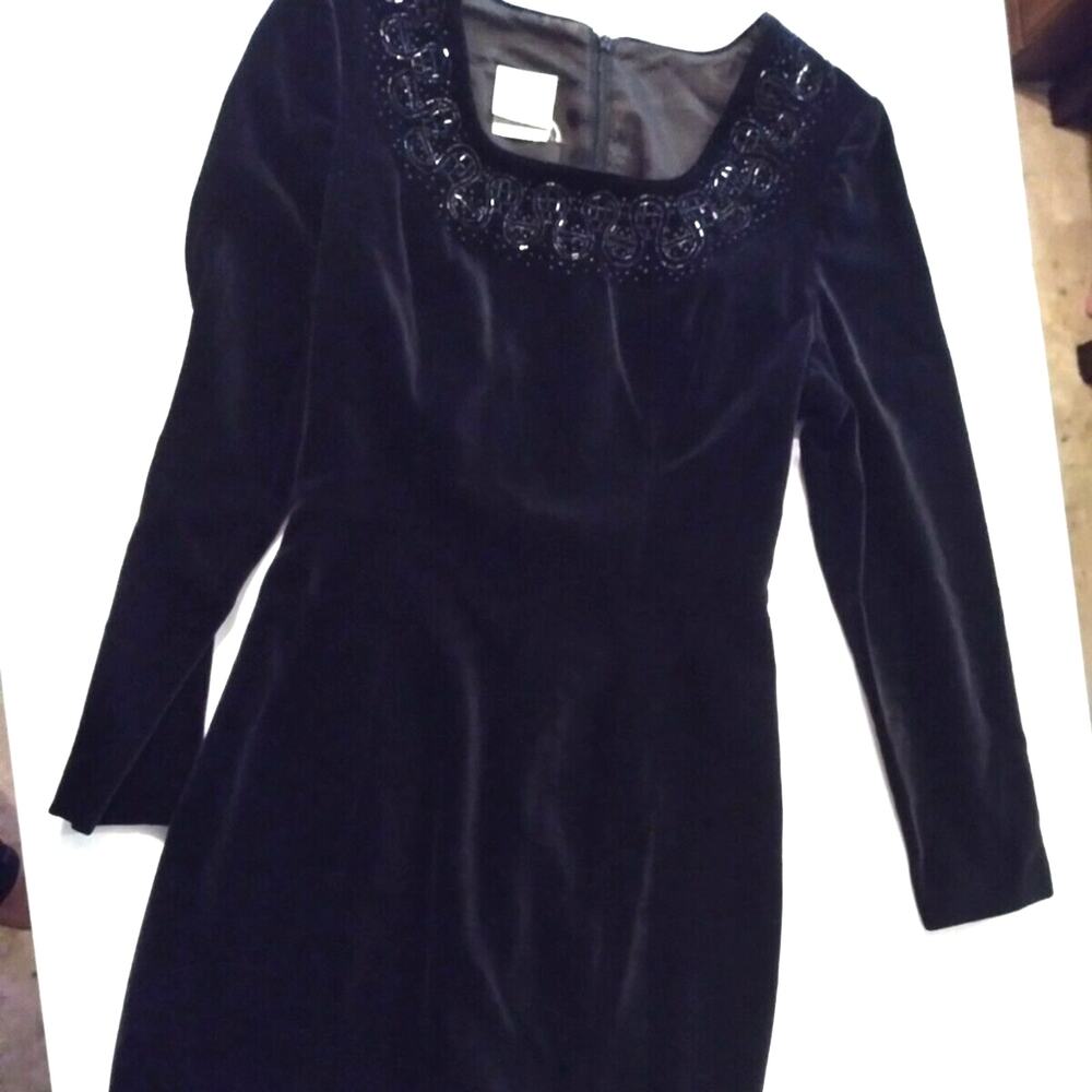 Velvet LAURA ASHLEY Beaded Gothic Victoria Vintage